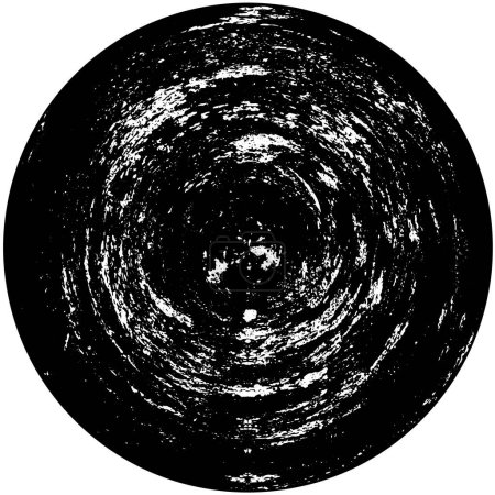 Ilustración de Fondo texturizado grunge redondo blanco y negro - Imagen libre de derechos