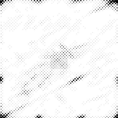 Téléchargez les illustrations : Fond grunge noir et blanc. motif abstrait avec des points, illustration vectorielle - en licence libre de droit