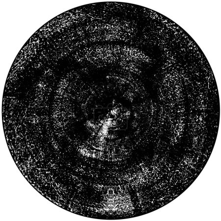 Ilustración de Abstracto redondo monocromo grunge texturizado fondo - Imagen libre de derechos