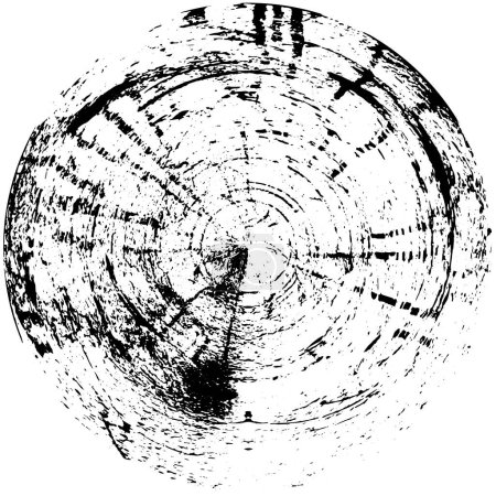 Ilustración de Abstracto redondo monocromo grunge texturizado fondo - Imagen libre de derechos