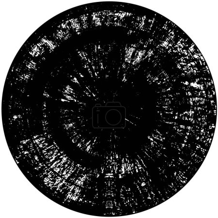 Ilustración de Abstracto redondo negro y blanco grunge texturizado fondo - Imagen libre de derechos