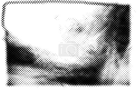 Illustration for Black and white monochrome background abstract texture with dots - Royalty Free Image