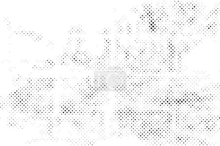 Illustration for Distressed background in black and white texture with dots and spots - Royalty Free Image