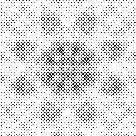 Illustration for Abstract grunge design halftone effect. Black dots on white background - Royalty Free Image