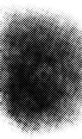 Téléchargez les illustrations : Effet vectoriel de demi-ton grunge. Texture points noirs fond abstrait. - en licence libre de droit
