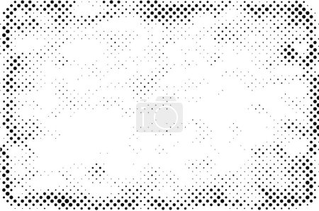 Téléchargez les illustrations : Motif de mosaïque texturé de points noirs sur fond blanc - en licence libre de droit