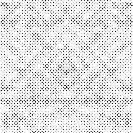 Téléchargez les illustrations : Motif de mosaïque texturé de points noirs sur fond blanc - en licence libre de droit
