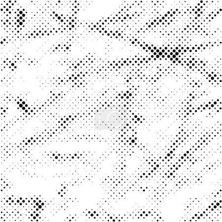 Illustration for Black and white monochrome background with weathered pattern - Royalty Free Image