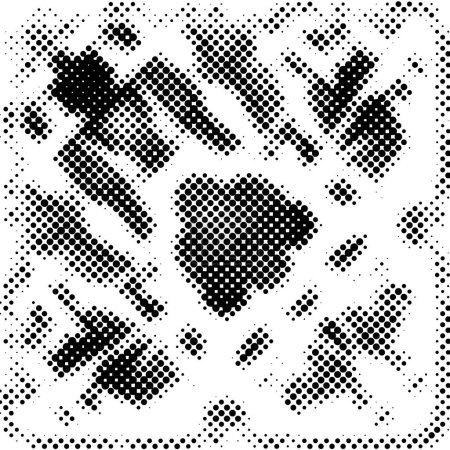 Illustration for Black and white monochrome background. abstract texture with dots pattern, grunge halftone grit backdrop, vector illustration - Royalty Free Image
