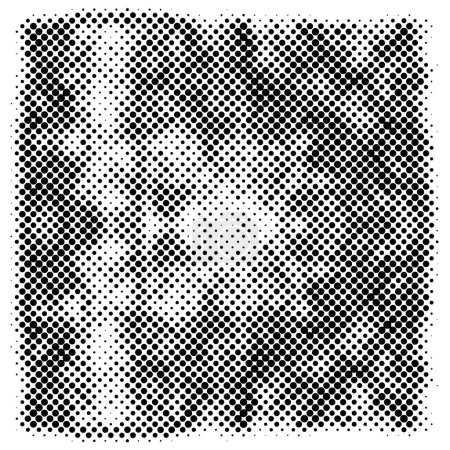 Téléchargez les illustrations : Texture monochrome à pois. Halftone fond abstrait noir et blanc. - en licence libre de droit