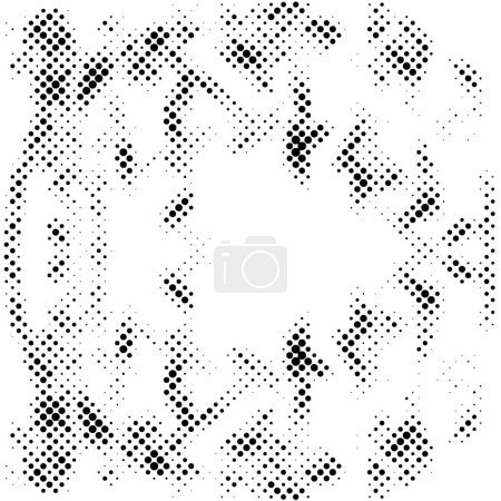 Ilustración de Textura monocromática con puntos. Fondo abstracto en blanco y negro de medio tono. - Imagen libre de derechos