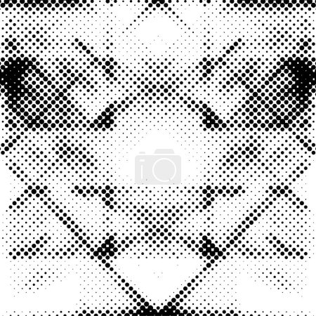 Ilustración de Negro y blanco monocromo viejo grunge vintage envejecido fondo punteado patrón - Imagen libre de derechos