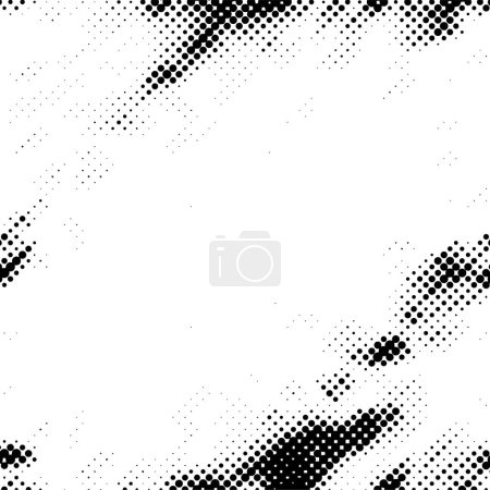 Schwarz-weißer monochromer alter Grunge verwitterter Hintergrund mit Punkten 