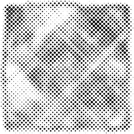Ilustración de Fondo abstracto de color blanco negro, ilustración vectorial de medio tono con puntos - Imagen libre de derechos
