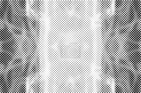 Illustration for Abstract halftone monochrome background with chaotic pattern, vector illustration - Royalty Free Image