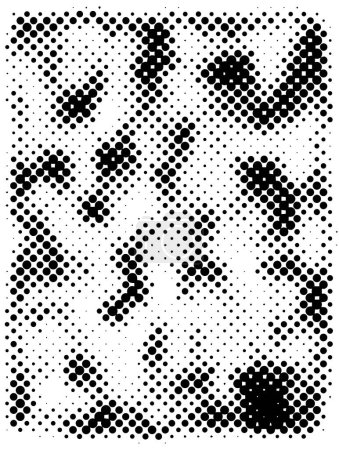 Ilustración de Medio tono abstracto blanco y negro. Un fondo monocromo con patrón caótico. Fantástica textura para imprimir en tarjetas de visita, carteles, etiquetas - Imagen libre de derechos