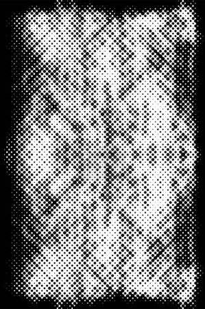 Ilustración de Patrón grunge abstracto en blanco y negro con puntos, ilustración vectorial - Imagen libre de derechos