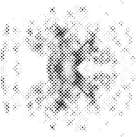 Illustration for Abstract black and white grunge pattern with dots, vector illustration - Royalty Free Image