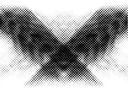 Téléchargez les illustrations : Abstrait motif grunge noir et blanc avec des points, illustration vectorielle - en licence libre de droit