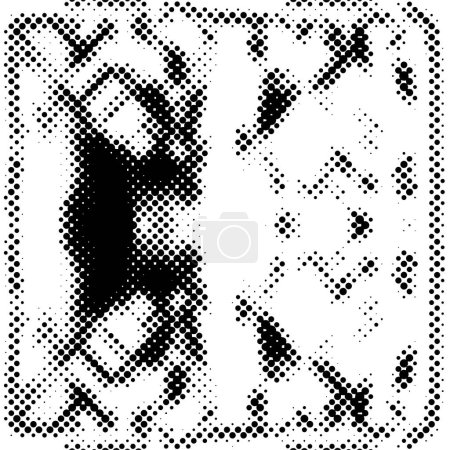 abstract black and white grunge pattern with dots, vector illustration