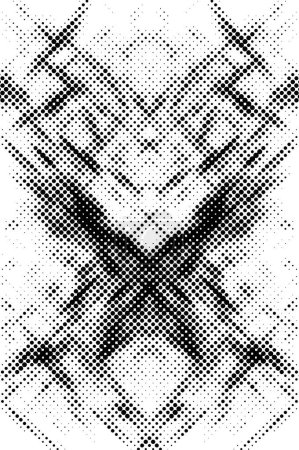 Ilustración de Patrón grunge abstracto en blanco y negro con puntos, ilustración vectorial - Imagen libre de derechos