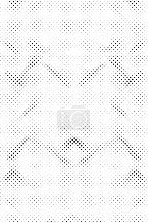 Ilustración de Medio tono abstracto blanco y negro. Un fondo monocromo con patrón caótico. Fantástica textura para imprimir en tarjetas de visita, carteles, etiquetas - Imagen libre de derechos