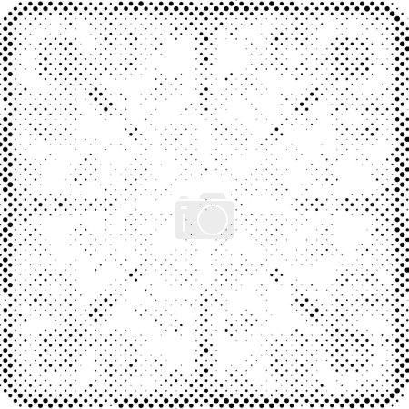 Illustration for Grunge halftone vector background. Halftone dots vector texture. Gradient halftone dots background in pop art style. Black and white pattern texture. - Royalty Free Image