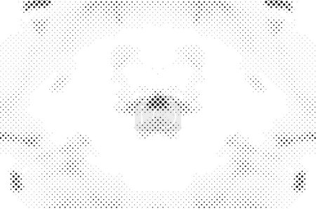 Illustration for Abstract halftone black and white monochrome background with chaotic pattern, vector illustration - Royalty Free Image