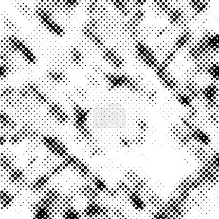 Ilustración de Fondo monocromo blanco y negro. textura abstracta con patrón de puntos, grunge medio tono arena fondo, ilustración vectorial - Imagen libre de derechos