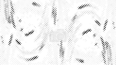 Illustration for Black and white monochrome old grunge background with dots - Royalty Free Image