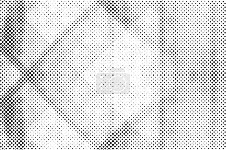 Téléchargez les illustrations : Fond de ligne vectorielle grunge noir et blanc repéré. Illustration abstraite demi-teinte fond - en licence libre de droit