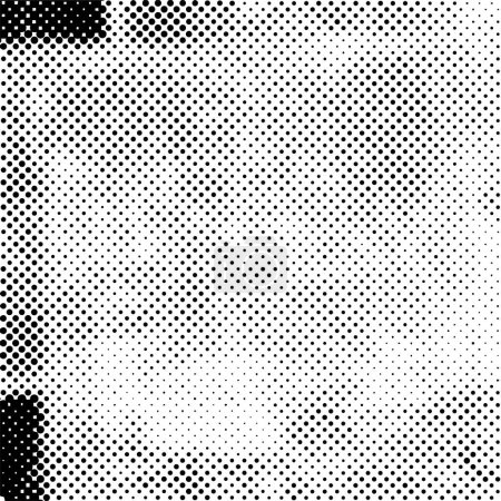 Illustration for Black and white monochrome grunge background. abstract texture with dots pattern - Royalty Free Image