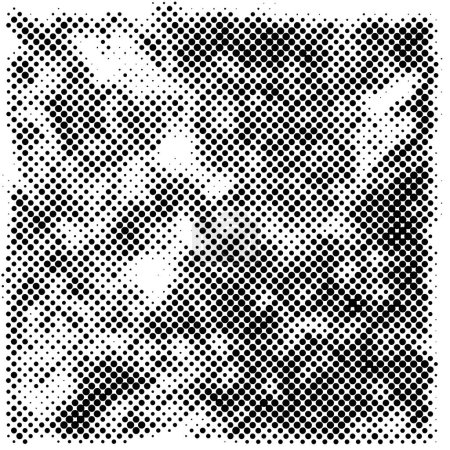 Ilustración de Fondo monocromo blanco y negro. textura abstracta con patrón de puntos, grunge medio tono arena telón de fondo, ilustración vectorial - Imagen libre de derechos
