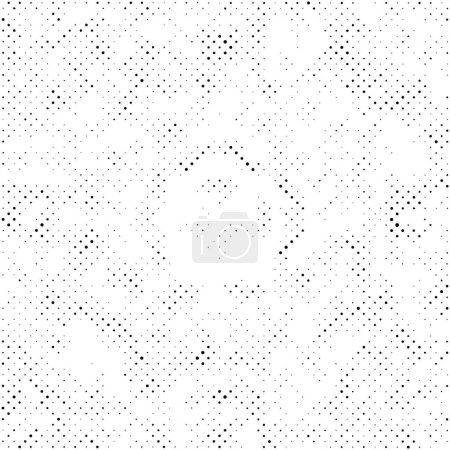 Ilustración de Fondo grunge blanco y negro monocromo. textura abstracta con patrón de puntos - Imagen libre de derechos