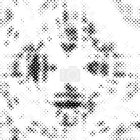 Ilustración de Fondo grunge blanco y negro monocromo. textura abstracta con patrón de puntos, ilustración vectorial - Imagen libre de derechos