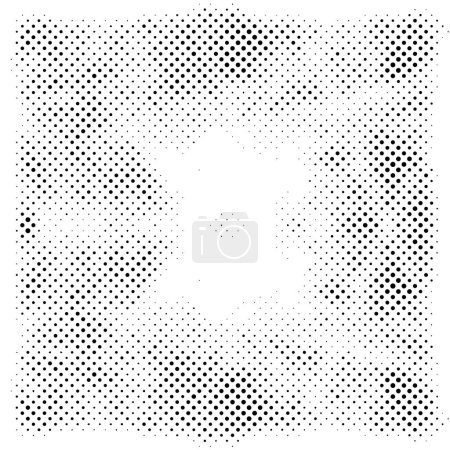 Ilustración de Patrón de medio tono grunge cuadrado sobre fondo blanco - Imagen libre de derechos