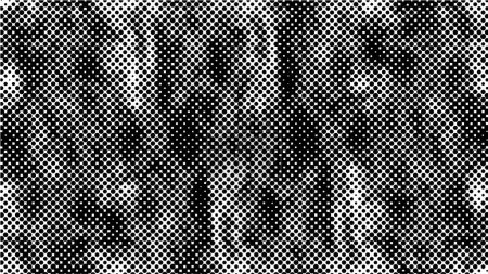 Grunge-Hintergrund aus kleinen schwarzen und weißen Kreisen. Abstraktes Overlay-Muster mit runden Formen 