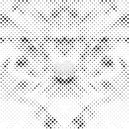 Illustration for Grunge background made of small black and white circles. abstract overlay pattern with round shapes - Royalty Free Image