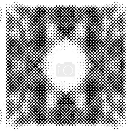 Téléchargez les illustrations : Grunge demi-ton noir et blanc pois texture fond. Texture abstraite tachetée - en licence libre de droit