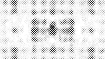 Ilustración de Grunge cuadrícula abstracta lunares patrón de fondo de medio tono. Ilustración en blanco y negro manchado - Imagen libre de derechos