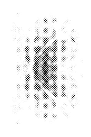 Téléchargez les illustrations : Grunge grille abstraite motif de fond demi-teinte à pois. Illustration en noir et blanc - en licence libre de droit