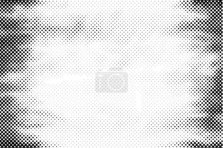 Illustration for Abstract black and white vector background. Monochrome vintage surface with dirty pattern in cracks, spots, dots. - Royalty Free Image