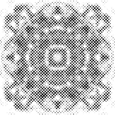Ilustración de Abstract black and white vector background. Monochrome vintage surface with dirty pattern in cracks, spots, dots. - Imagen libre de derechos