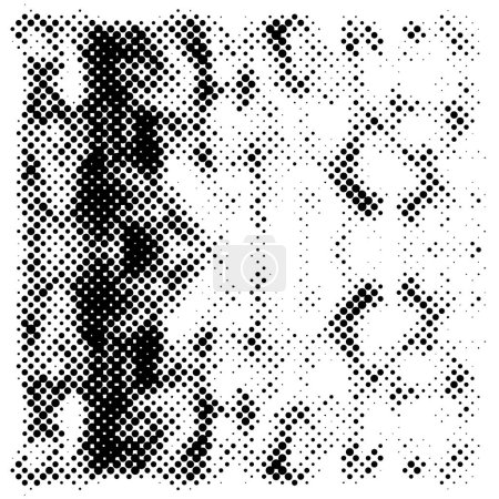 Fondo vectorial abstracto en blanco y negro. Superficie vintage monocromática con patrón sucio en puntos.