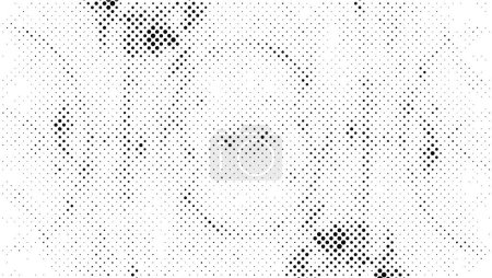 Abstract black and white vector background. Monochrome vintage surface with dirty pattern in dots.