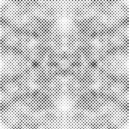 Téléchargez les illustrations : Fond vectoriel noir et blanc abstrait. Surface vintage monochrome avec motif sale en points. - en licence libre de droit