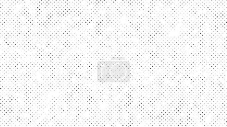 Téléchargez les illustrations : Grunge grille abstraite motif de fond demi-teinte à pois. Illustration en noir et blanc - en licence libre de droit
