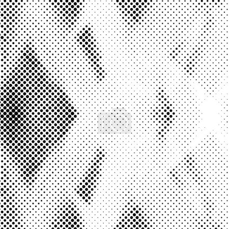 Illustration for Abstract halftone vector illustration. Spotted black and white grunge background. - Royalty Free Image