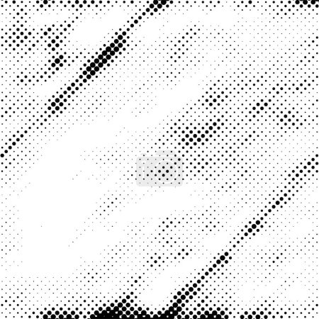 Ilustración de Impresión de tinta Fondo de angustia. Textura Grunge de punto medio tono. patrón grunge abstracto en blanco y negro con puntos, ilustración vectorial - Imagen libre de derechos
