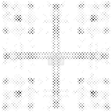 Photo for Grunge halftone vector background. Halftone dots vector texture. Gradient halftone dots background in pop art style. Black and white pattern texture. Ink Print Distress Background - Royalty Free Image